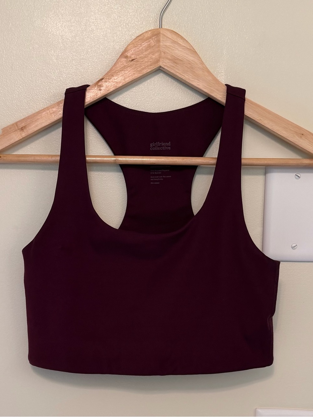 girlfriend collective Deep Plum Racerback Paloma Long Line Sports Bra